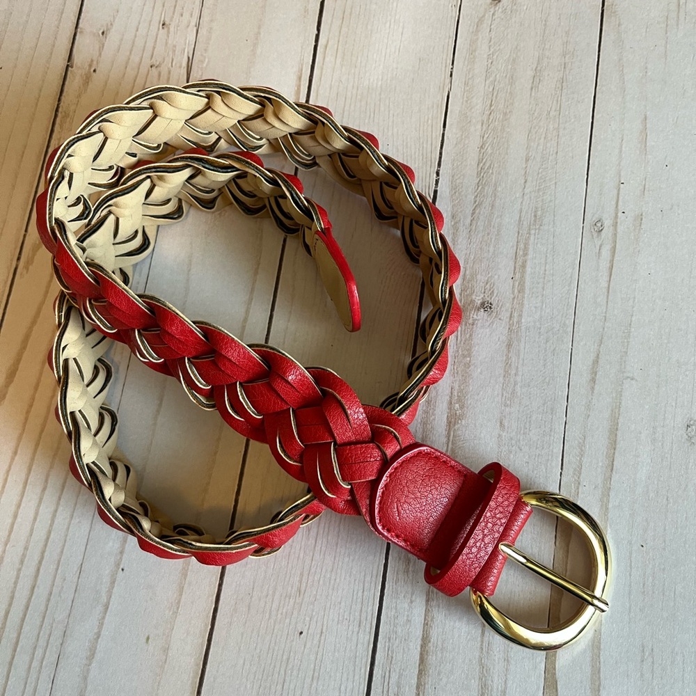 Charming Charlie Red Woven Belt - Picture 2 of 8
